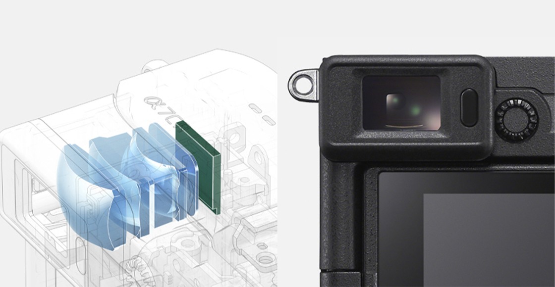 觀景窗內部繪圖和觀景窗近拍照