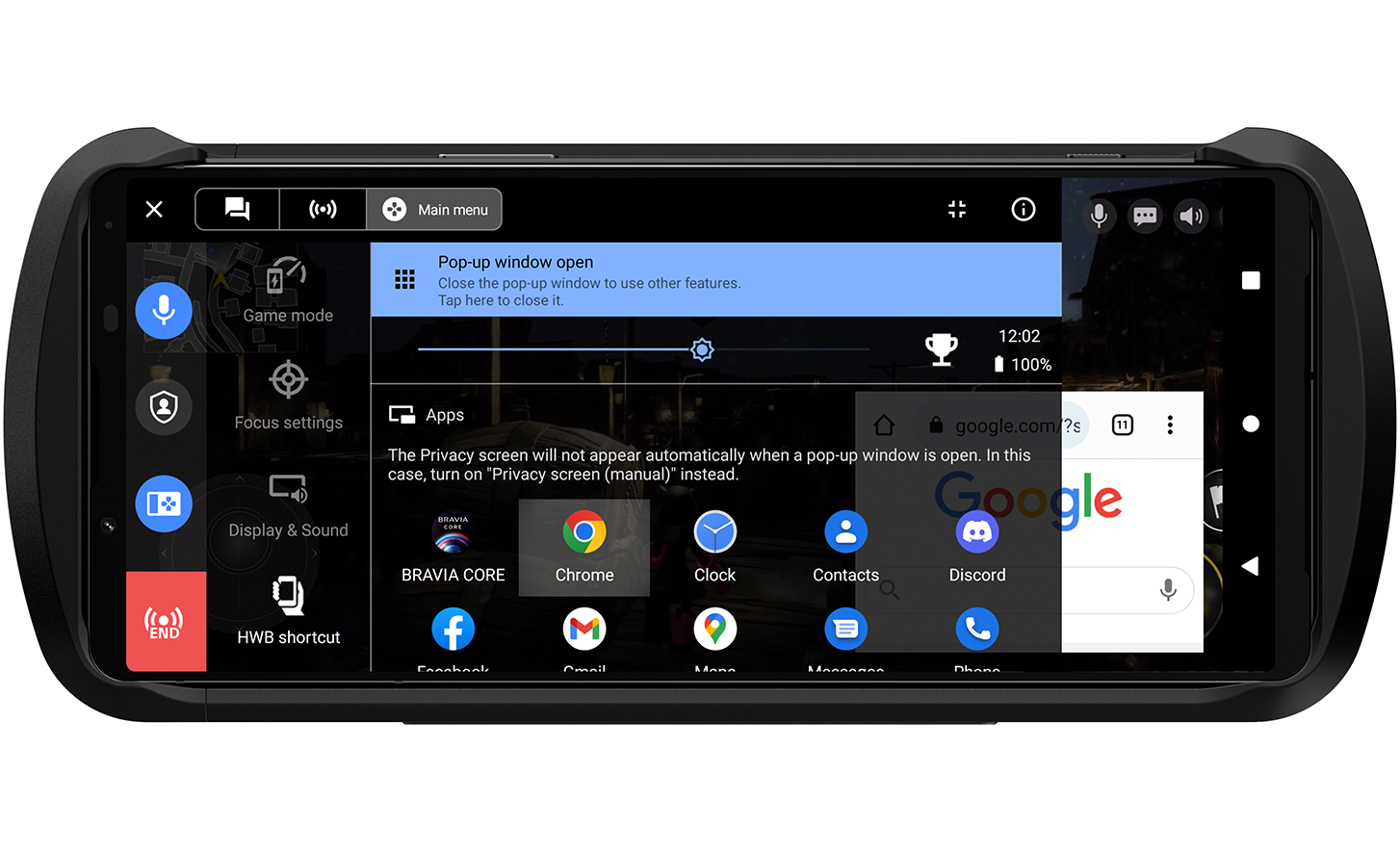 Xperia 1 IV Gaming Edition displaying multi-tasking UI